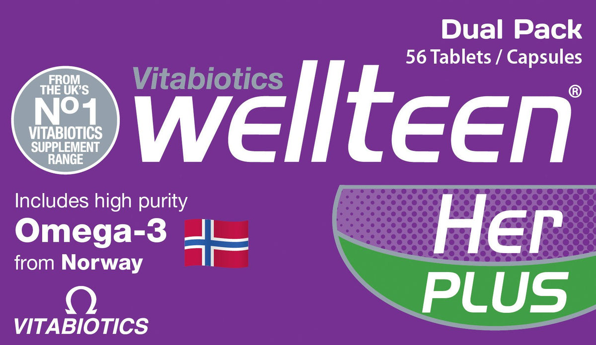 Vitabiotics Wellteen Her Plus - 56 Tablets/Capsules, 56 Count (Pack of 1) WellteenBuy Supplements Australia