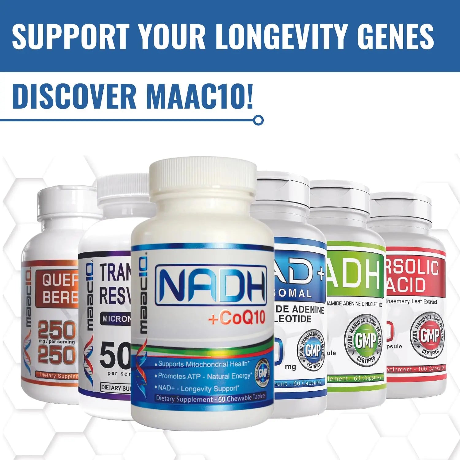 MAAC10 Liposomal NAD Supplement 500mg Serving (2x250mg Capsules) Actual Nicotinamide Adenine Dinucleotide MAAC10Buy Supplements Australia