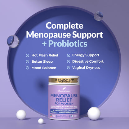Natural Menopause Supplements for Women - Perimenopause Supplements for Hormonal Balance, Bloating & Mood Swings | Hot Flashes Menopause Relief w/Probiotics & Prebiotics, Black Cohosh & Chasteberry PharmaSuppsBuy Supplements Australia