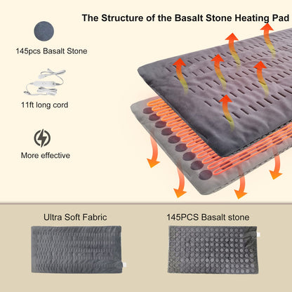 ZXU Jade Stone Heating pad, Nature Jade Electric Heating Pad for Back Pain and Cramps Relief,XL King Size Hot Heated Pad with 12 Heat Level,1-24h Auto-Off,Stay on Function, Hot Heated Pad ZXUBuy Supplements Australia