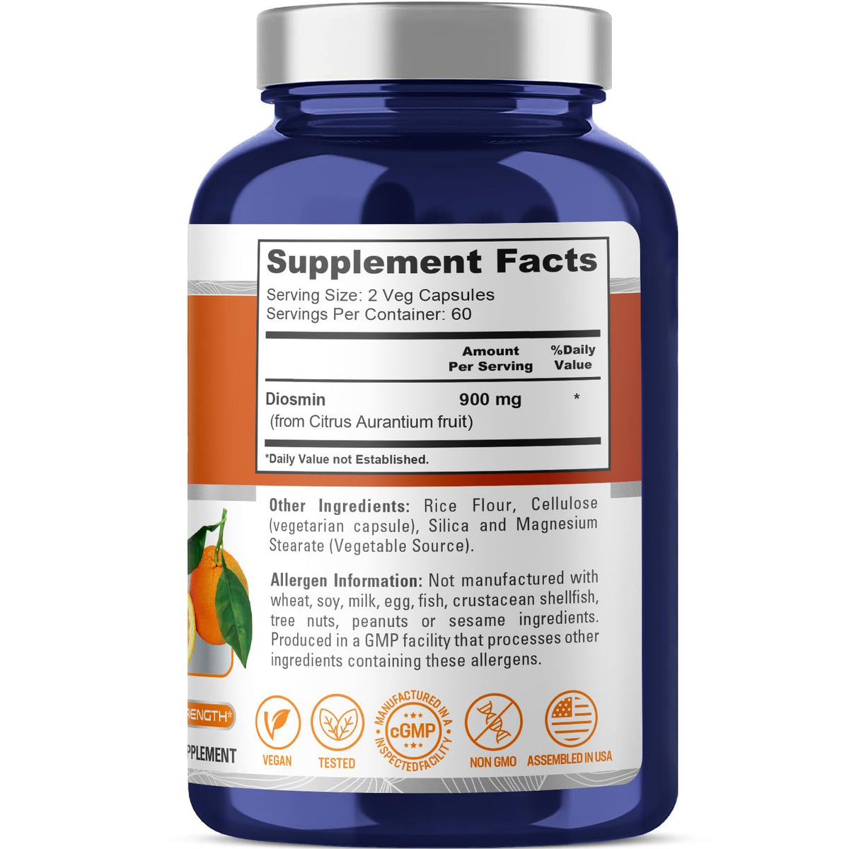 NusaPure Diosmin 900mg per Serving 120 Veggie Caps (Non-GMO, Vegan) NusaPureBuy Supplements Australia