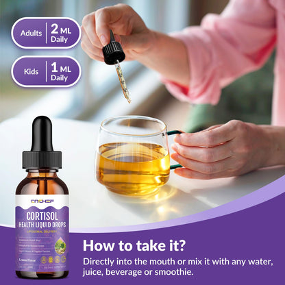 Cortisol Supplement Liquid Drops, Hormone Balance for Women Men Cortisol Detox with Magnesium Glycinate, L-Theanine, Rhodiola Rosea, Ashwagandha, Phosphatidylserine, Mood Focus, Sleep Support, 2 Fl Oz CNCHEFBuy Supplements Australia