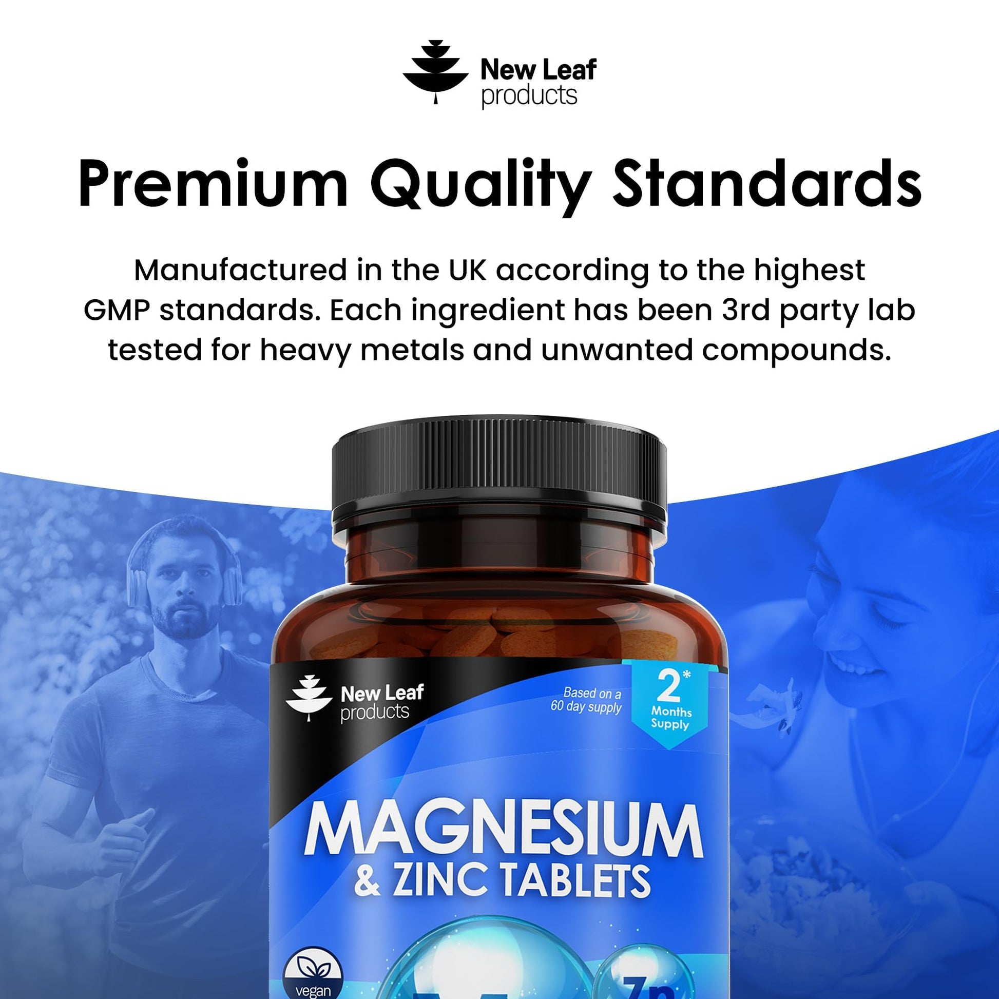 Magnesium Supplements 516mg With Zinc - 120 Magnesium Tablets Supports Muscle NEW LEAF PRODUCTSBuy Supplements Australia