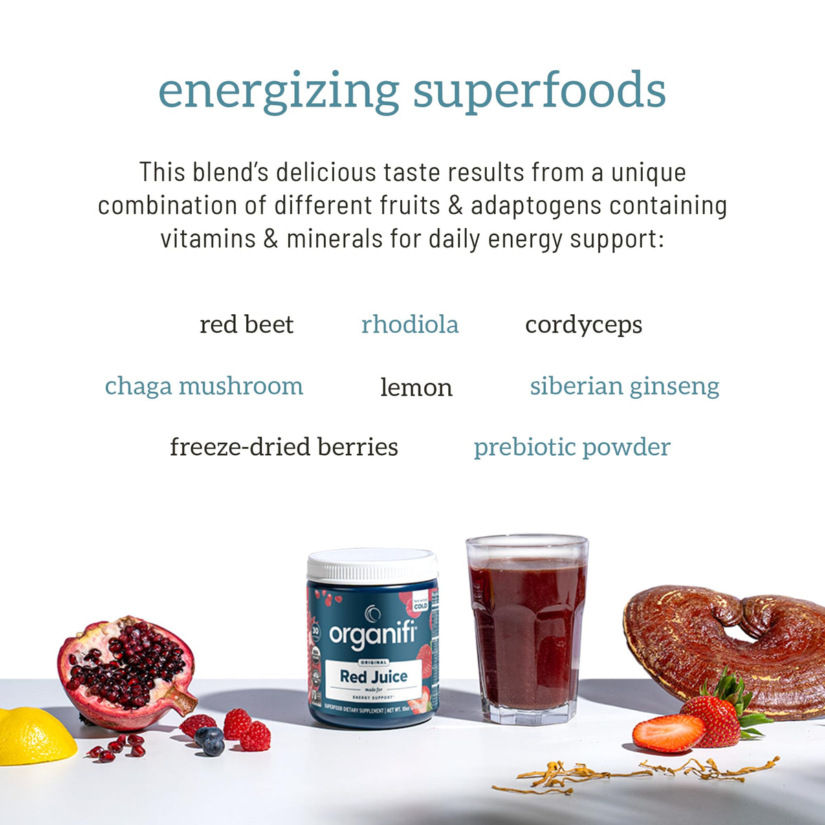 Organifi Red Juice - Vegan Energy Powder - Berry-Flavored Adaptogen Drink OrganifiBuy Supplements Australia