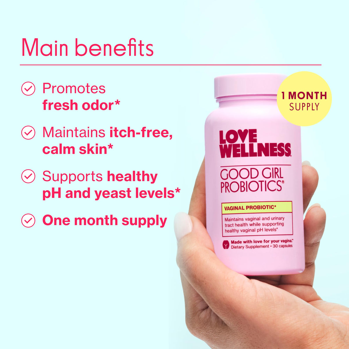 Love Wellness Good Girl Probiotics and Healthy V Vitamin | Womens Wellness Duo | Womens Probiotics Supplements for pH Balance and Vaginal Health Love WellnessBuy Supplements Australia
