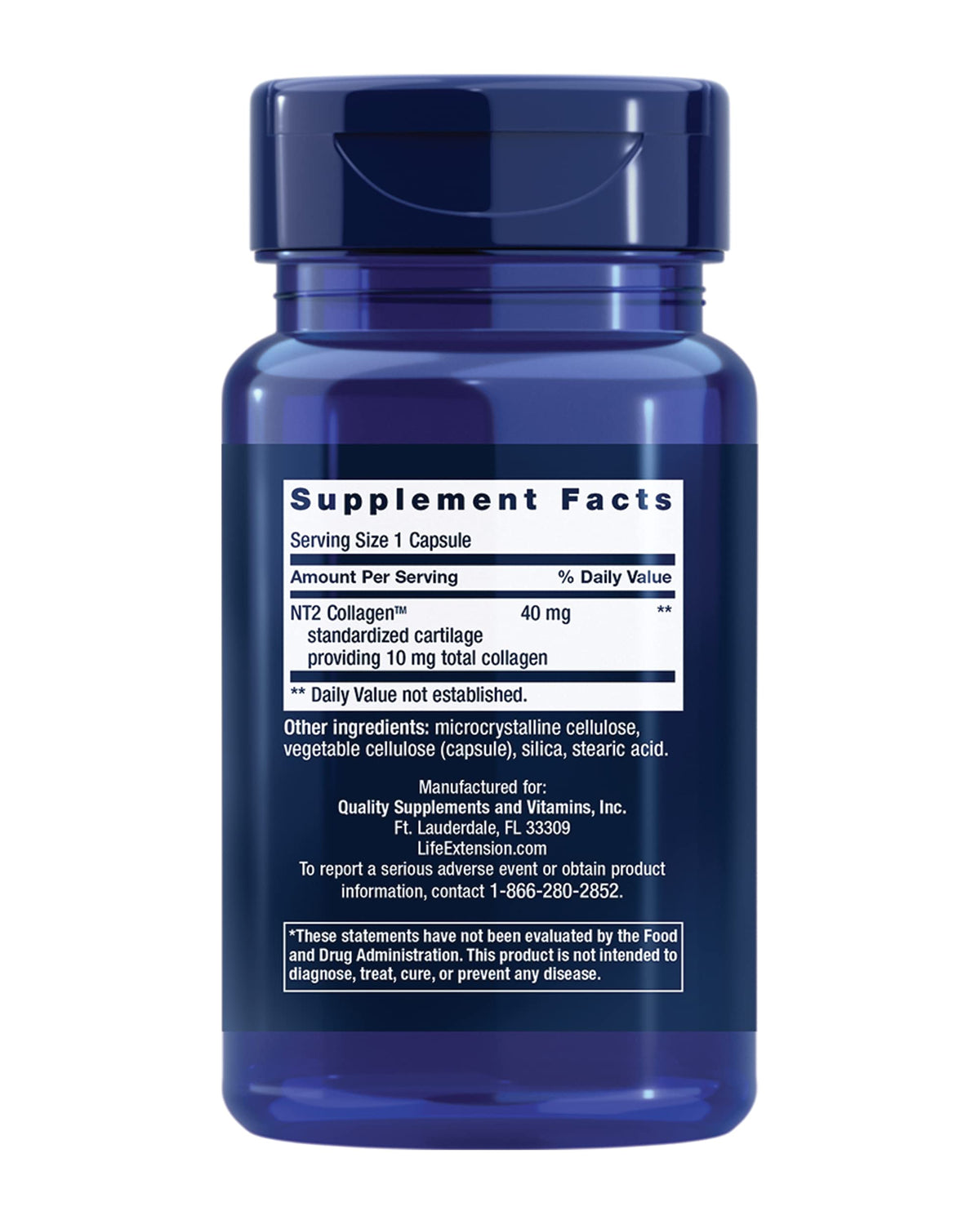 Life Extension NT2 Collagen™, Joint Health Supplement for Joint Comfort & Mobility, Gluten-Free, Non-GMO, 1 Daily, 60 Small Capsules Life ExtensionBuy Supplements Australia