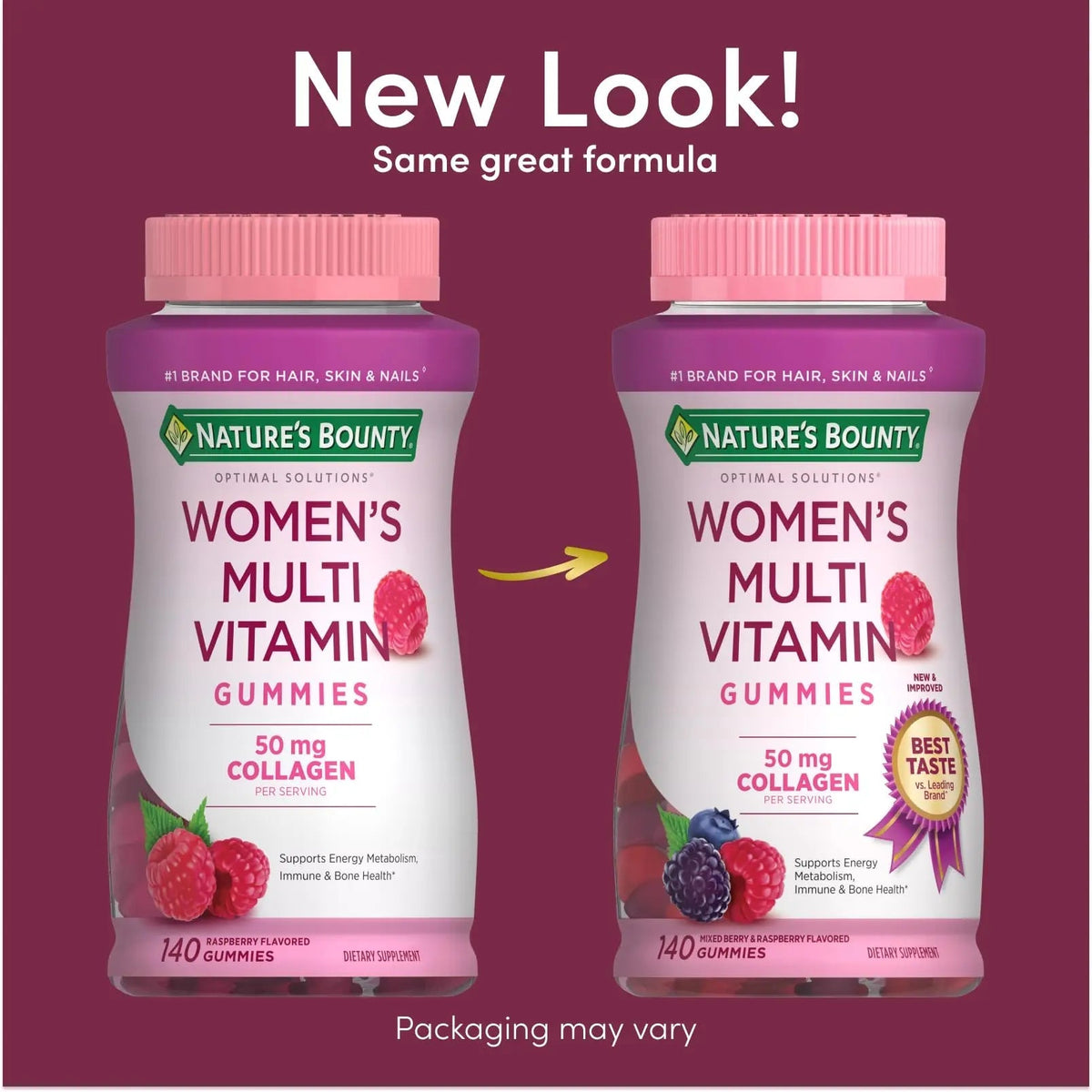 Nature's Bounty Optimal Solutions, Women's Multivitamin Gummies for Immune Support, Cellular Energy Support, Bone Health Nature's Bounty