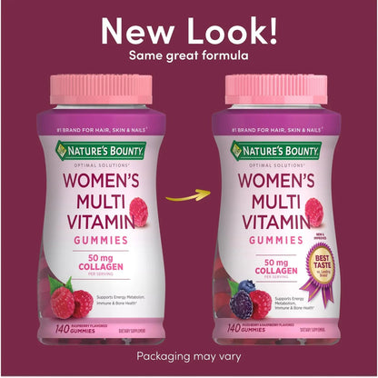 Nature's Bounty Optimal Solutions, Women's Multivitamin Gummies for Immune Support, Cellular Energy Support, Bone Health Nature's Bounty