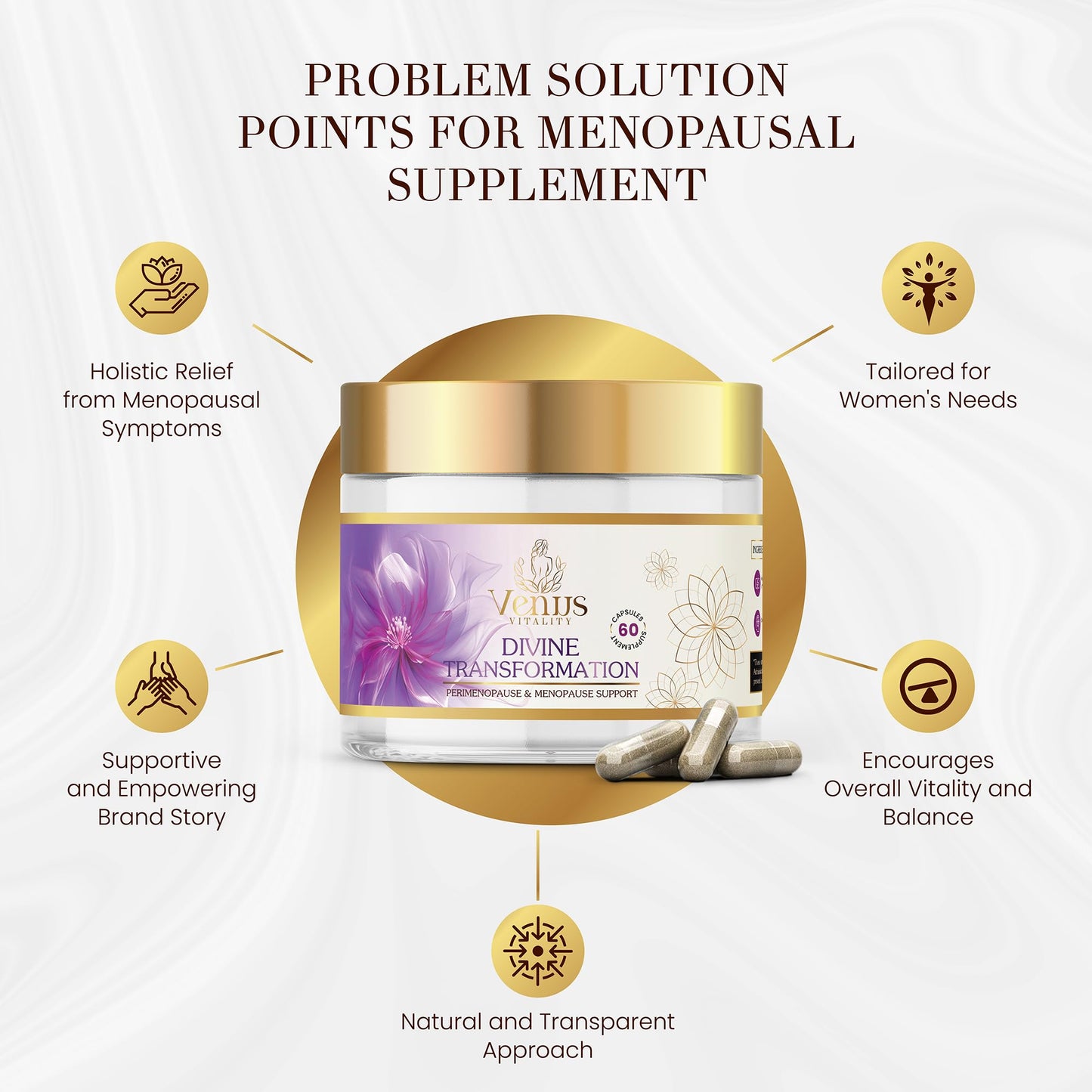 Menopause Supplements for Women - Female Hormone Balance & Immune Support - Mood Swings & Restful Sleep - Valerian Root & Saw Palmetto - Black Cohosh for Menopause Hot Flashes Relief - 60 Capsules Venus VitalityBuy Supplements Australia
