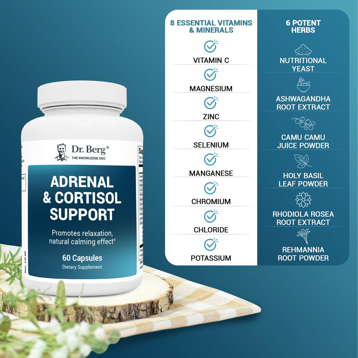 Dr. Berg Adrenal & Cortisol Supplement New Formula - Adrenal Supplement & Cortisol Dr. Berg NutritionalsBuy Supplements Australia
