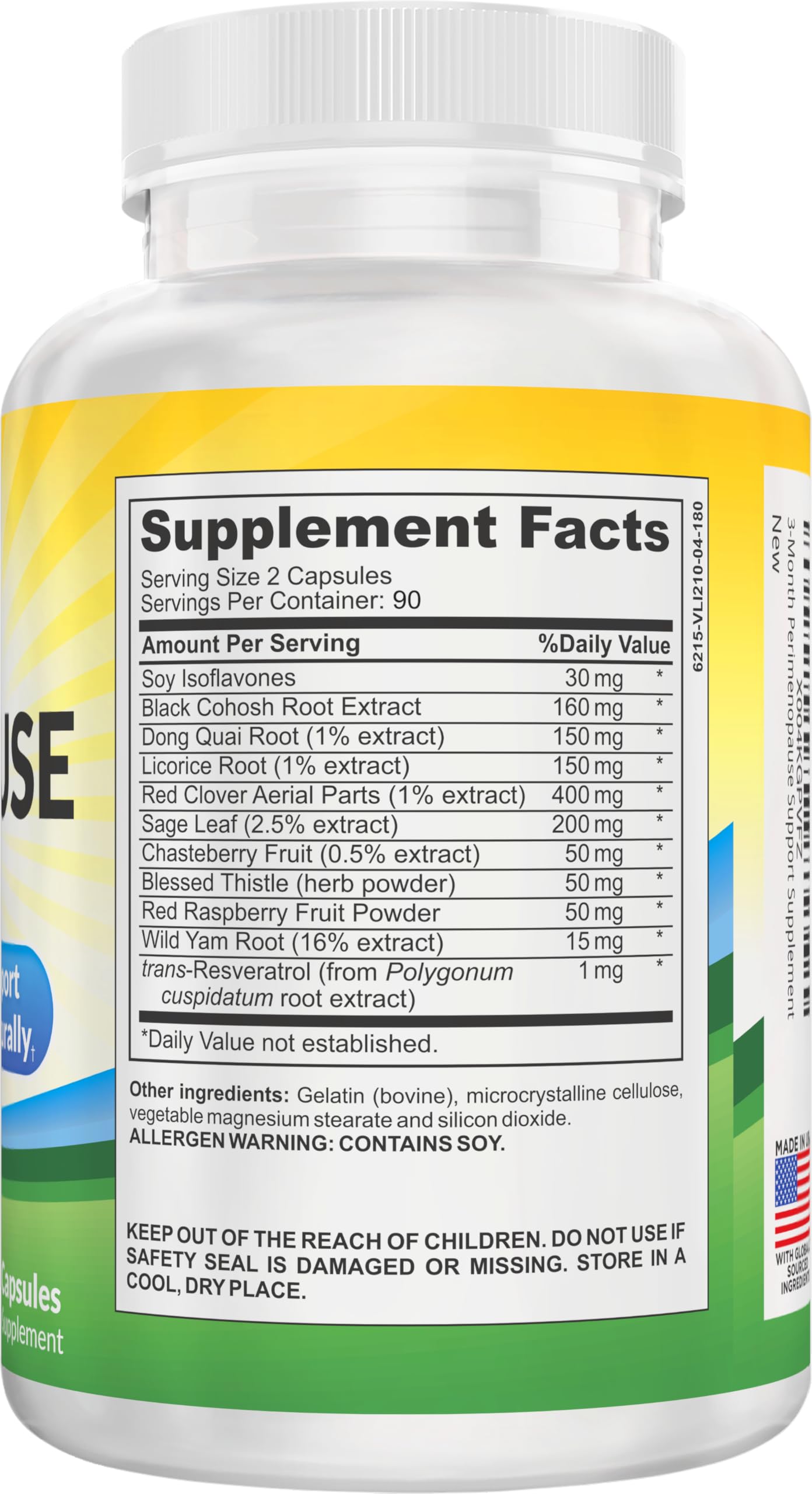 Perimenopause Support (3-Month) Supplement Blend | Women's Health & Hormone Support with 11 Herbs & Extracts | Female Hormonal Balance Supplements | 90-Day Bulk Supply | 180 Capsules Elevate Recovery SupplementsBuy Supplements Australia