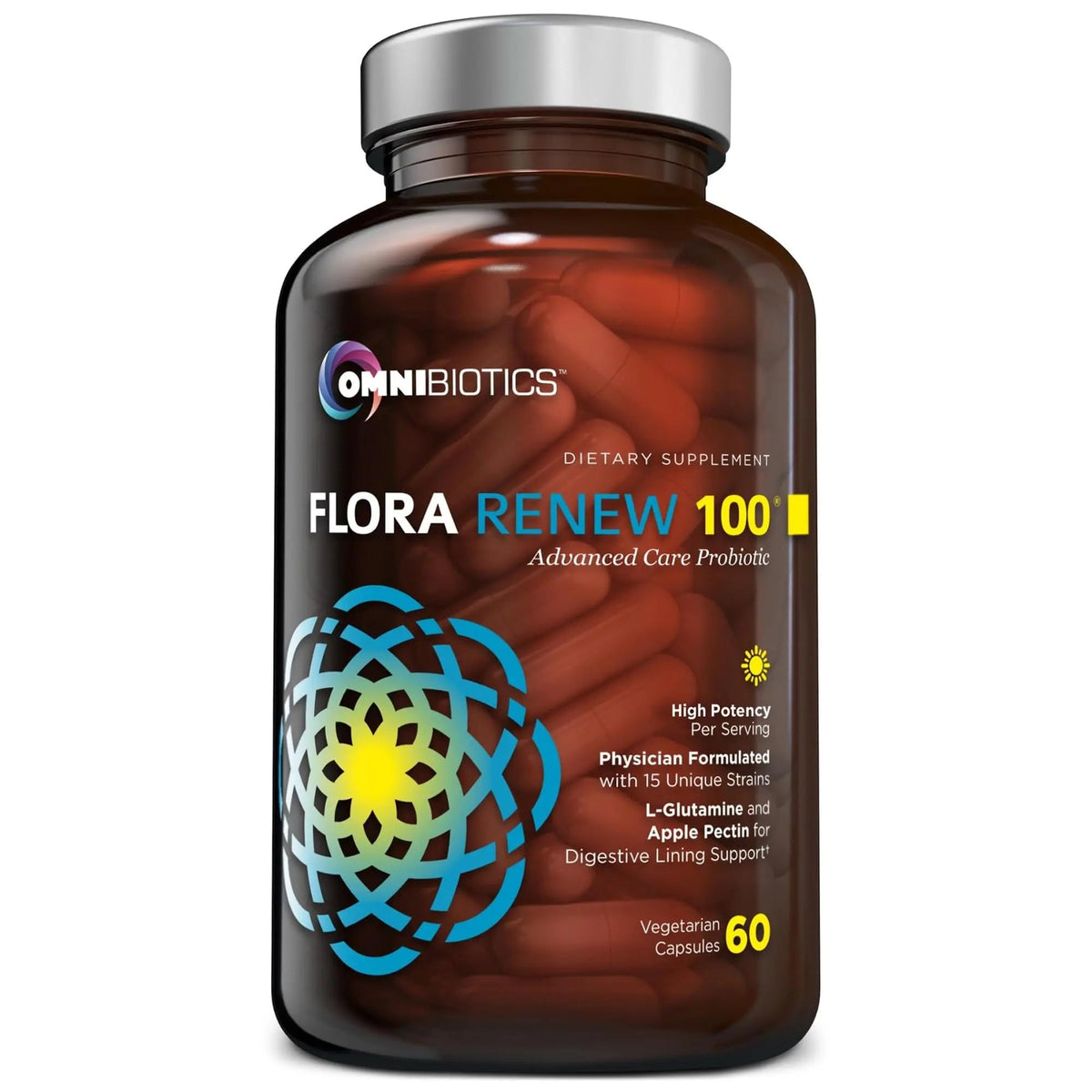 100 Billion Probiotics - 15-Strain Probiotic for Women & Men, DRCaps Delayed Release, Prebiotics, L-Glutamine, Apple Pectin, Gut Lining Support, Shelf Stable, Non-GMO, 60 Vegan Capsules for Adults OmniBiotics buy supplements Au