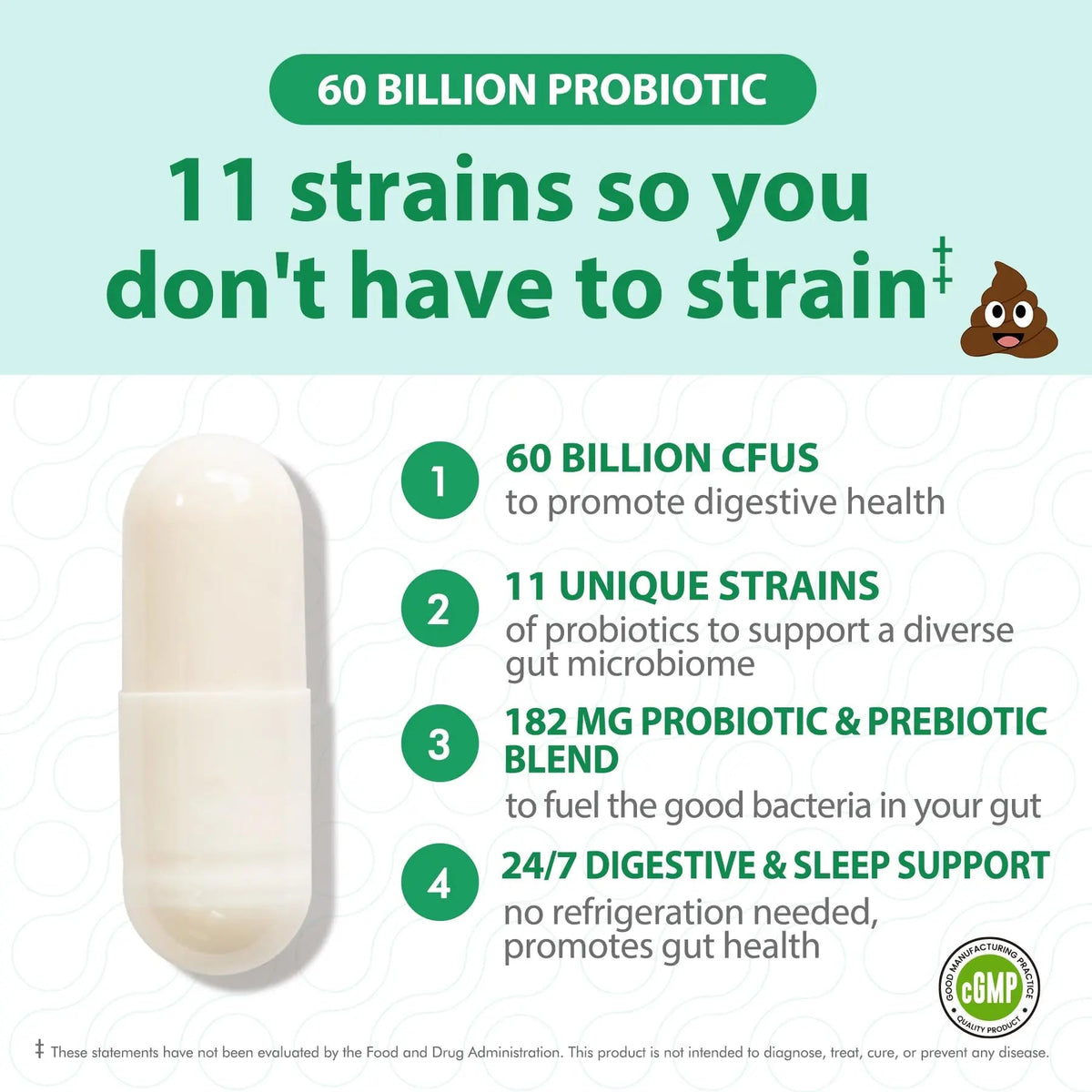 BioJhchang Probiotics Supplements 60 Billion CFUs 11 Diverse Strains Natural Prebiotics for Immune, Digestive Gut Health Supports Occasional Constipation Diarrhea Gas Bloating for Women & Men BioJhchangBuy Supplements Australia