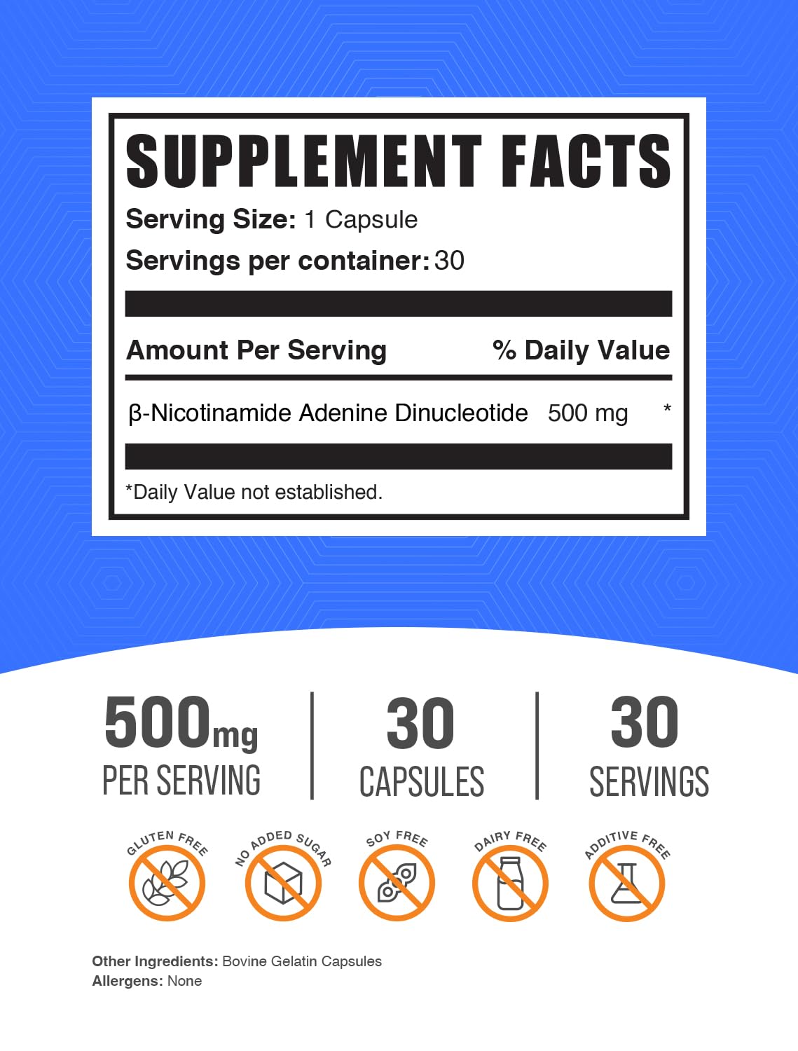 BulkSupplements.com NAD Capsules - Nicotinamide Adenine Dinucleotide, NAD Supplement 500mg - for Energy Support, Pure & Gluten Free, 1 Capsule per Serving, 30 Capsules (Pack of 1) BulkSupplementsBuy Supplements Australia