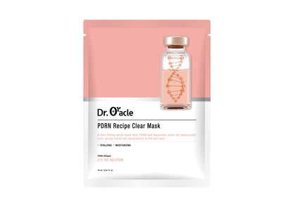 DR.ORACLE PDRN Recipe Clear Mask, Skin-fitting sheet mask PDRN, hyaluronic acid, special self care, moist, rejuvenation, vitalizing, 500ppm, 180ml (6,1 fl. oz.), 1 box - 10 sheets DR.ORACLE buy supplements Au