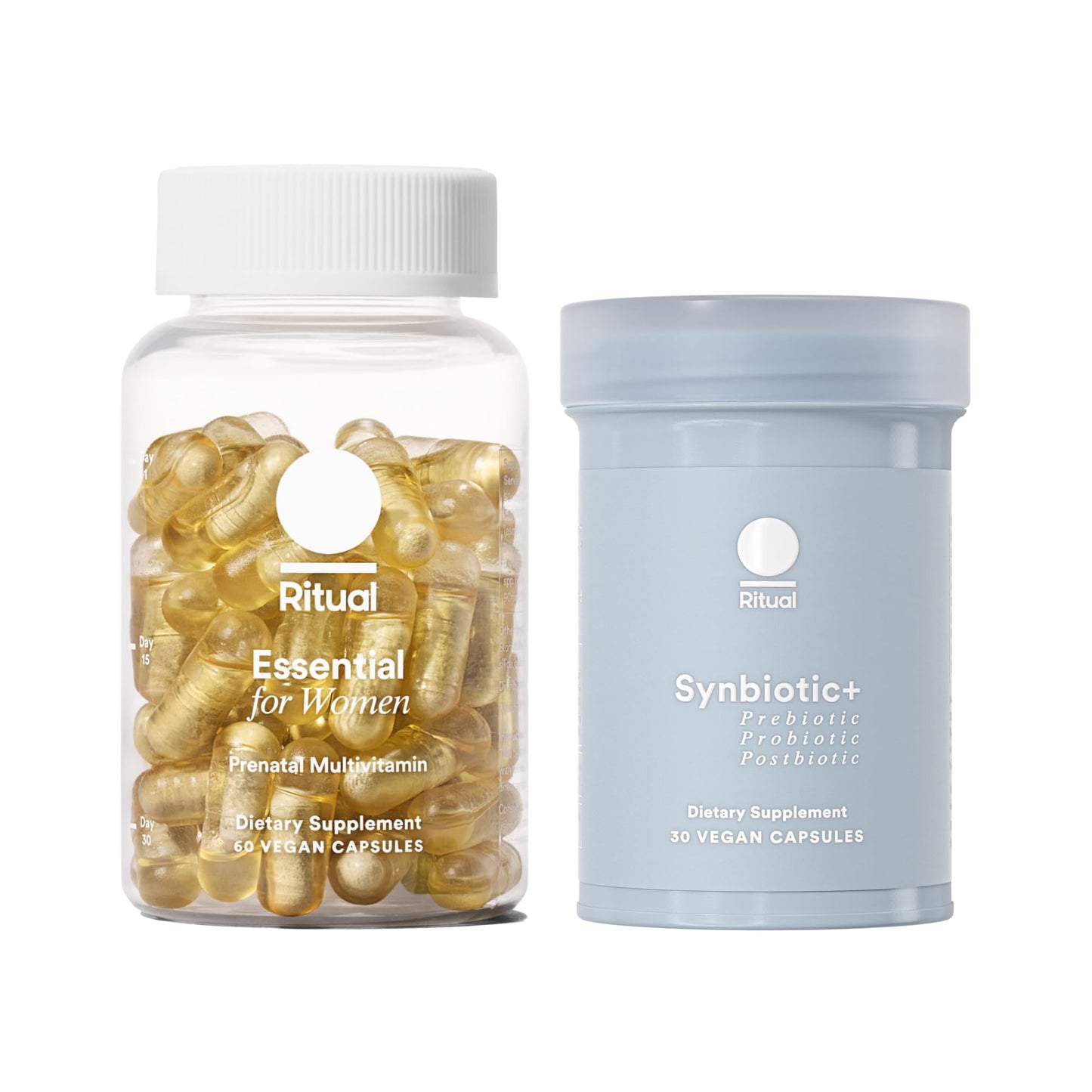 Ritual Prenatal Multivitamin and Gut Duo Supplements with Prenatal Vitamins and Synbiotic+: 3-in-1 Probiotic, Prebiotic, Postbiotic, Supports Pregnancy, and Gut Health, 30 Day Supply RitualBuy Supplements Australia