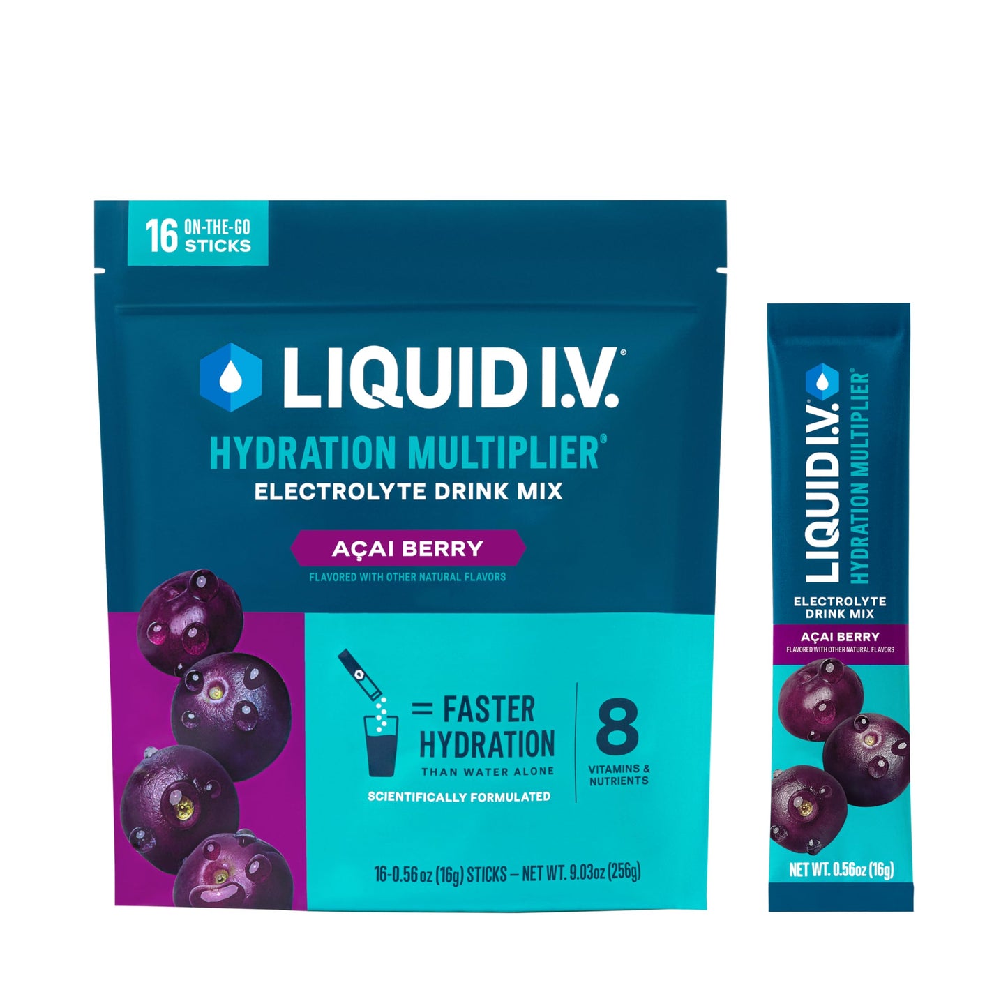 Liquid I.V.® Hydration Multiplier - Acai Berry | Electrolyte Powder Drink Mix | 1 Pack (16 Servings) Liquid I.V.Buy Supplements Australia