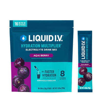 Liquid I.V.® Hydration Multiplier - Acai Berry | Electrolyte Powder Drink Mix | 1 Pack (16 Servings) Liquid I.V.Buy Supplements Australia