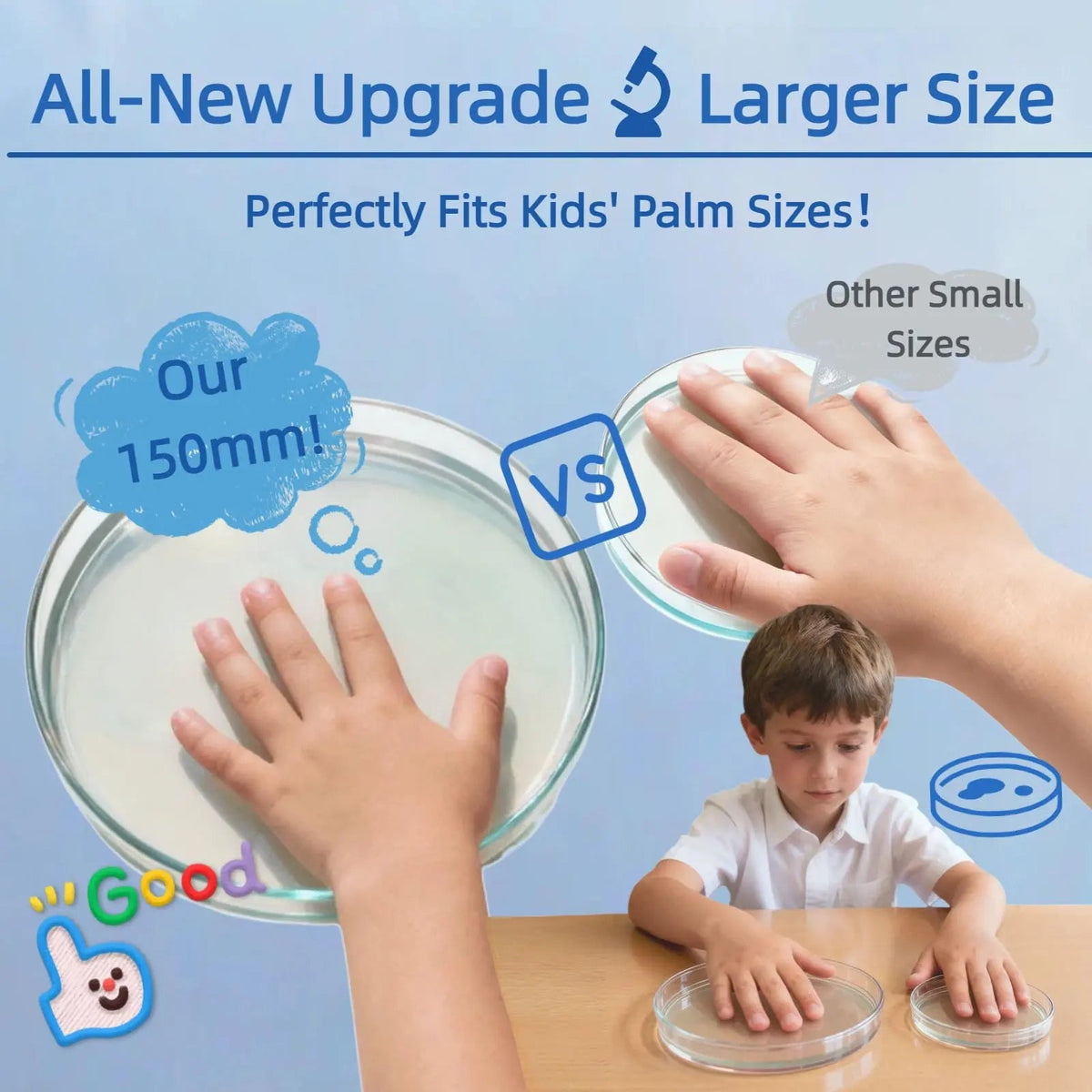 Giant Microbiology Bacteria Science Kit for Kids:2 XL 150mm Prepoured Nutrient Agar Plates, Petri Dishes with Agar & Colony Characteristics Poster for School Projects & Educational Gifts MosynexBuy Supplements Australia