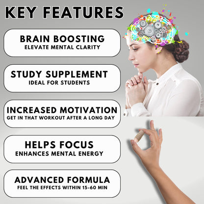 Focus Pep Addrell Energy Stimulant Pills- Natural Nootropic Brain Supplement Alternative Pill & Study Supplements Substitute to Elevate Mental Clarity for Women & Men OTC- 60 Mind Booster Capsules Focus PepBuy Supplements Australia