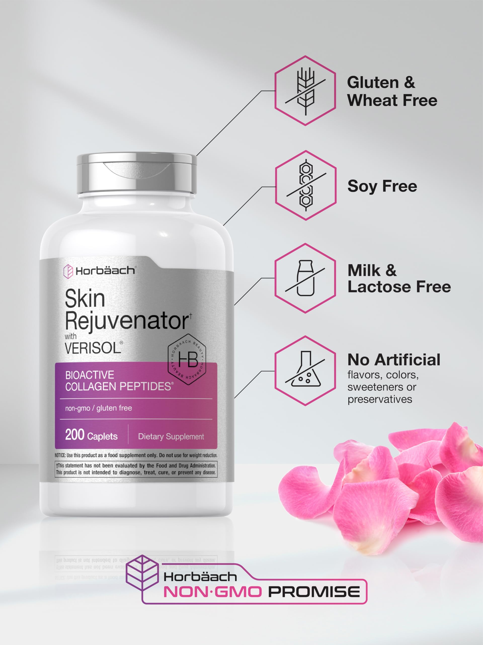 Horbäach Skin Rejuvenator with Verisol | Bioactive Collagen Peptides | 200 Caplets | Non-GMO, Gluten Free Supplement Horbäach buy supplements Au