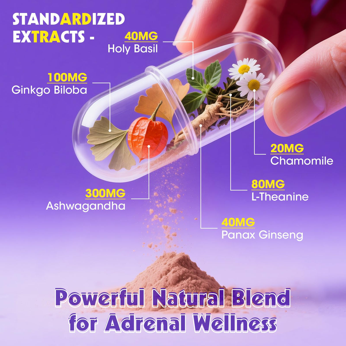 Alliwise Cortisol Supplements for Women & Men - Adrenal Support with Ashwagandha, L-Theanine & Holy Basil for Stress Relief, Mood & Steady Focus - Hormone Balance - 120 Vegan Capsules AlliwiseBuy Supplements Australia