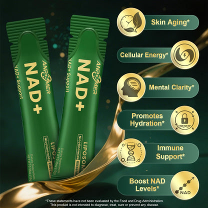 ANPOMER NAD Supplement with Liposomal Nicotinamide Riboside 600mg, Resveratrol, CoQ10, PQQ & D-Ribose, Electrolyte Blend, 30 Liquid Packets ANPOMERBuy Supplements Australia