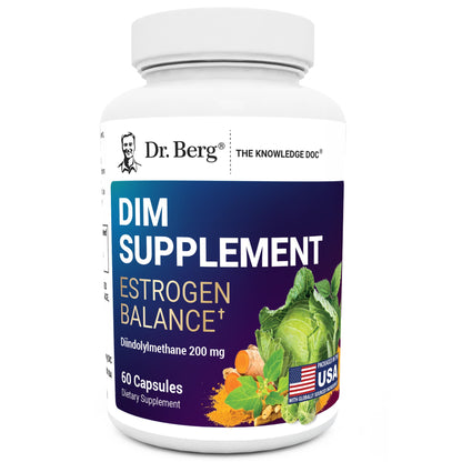 Dr. Berg DIM Supplement Estrogen Balance - Original Estrogen Supplement for Women with Diindolylmethane for Menstrual Symptoms & Menopause Relief & Black Pepper for Enhanced Absorption - 60 Capsules Dr. Berg NutritionalsBuy Supplements Australia