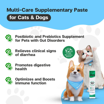 VFcare BIO Supplement for Cats & Dogs – Anti Diarrhea for Dogs, Gut Health Paste with Postbiotics, Prebiotics, FOS, L-137, Yeast Extract – Anti Diarrhea for Dogs, 30 Sachets VFCAREBuy Supplements Australia