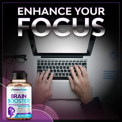 40-in-1 Brain Booster Supplements for Memory, Focus, Clarity, Energy, Performance | Natural Nootropic Brain Support Supplement with DMAE, Bacopa Monnieri & More | For Men & Women | 120 V Capsules Rainbow Nutrients, LLCBuy Supplements Australia