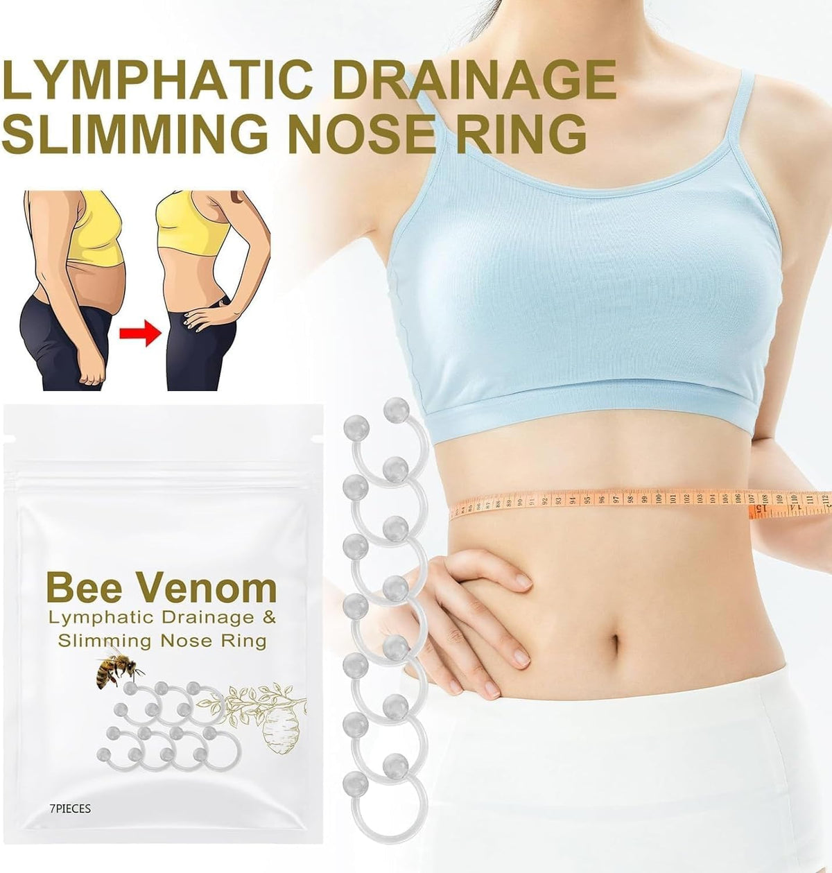 Bee Venom Slimming Nose Ring, Bee Venom Lymphatic Drainage Nose Ring, Bee Venom Lymphatic VylxtypBuy Supplements Australia