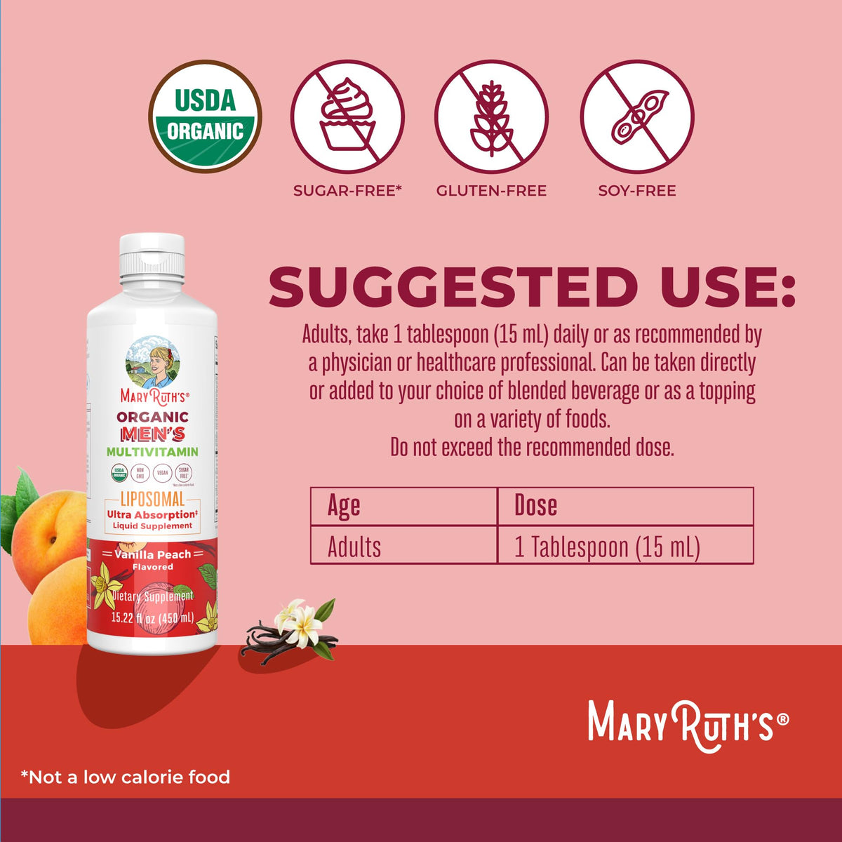 MaryRuth Organics Multivitamin for men | Sugar Free mens Multivitamin | Liquid Vitamins for men | Immune Support Supplement | Cognitive Health & Overall Wellness | Vegan | Non-GMO | 15.22 Fl Oz MARYRUTH'SBuy Supplements Australia