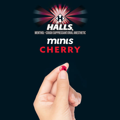 HALLS Minis Cherry Flavor Sugar Free Cough Drops, 48 Drops HALLS buy supplements Au