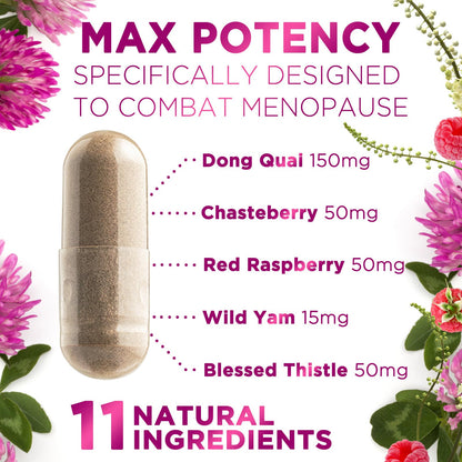 Menopause Supplements for Women - Complete Menopause Relief with Dong Quai & Black Cohosh - For Natural, Mild Hot Flash & Night Sweats - Hormone, Energy & Balance Support, Bottled in USA - 60 Capsules Nature's NutritionBuy Supplements Australia