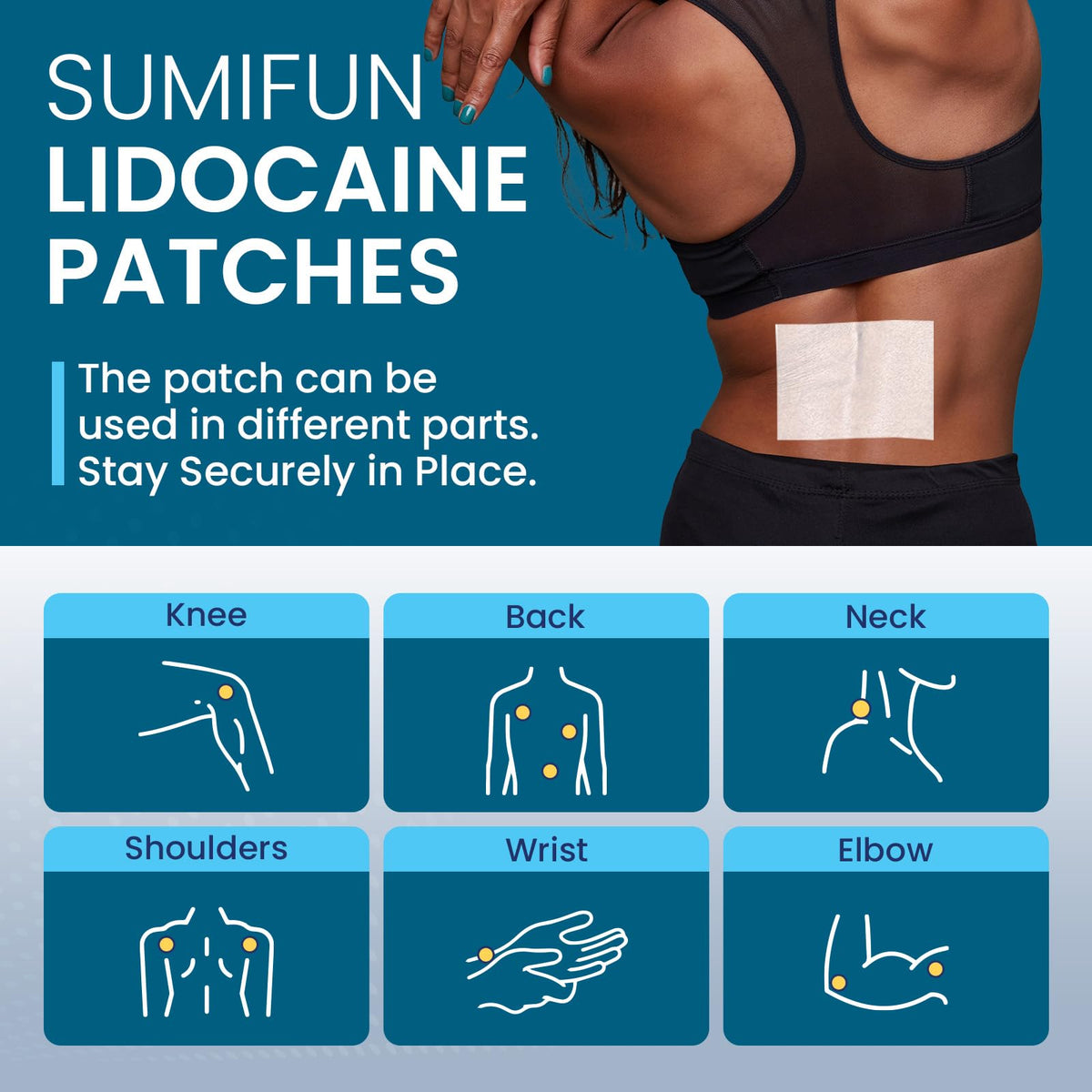 Sumifun 4% Lidocaine Patches, Long Lasting Plaster Patch for Knee, Shoulder, Muscle, Joints with Natural Ingredients, Extended Patch with Lidocaine (Large, Count, 18) SumifunBuy Supplements Australia