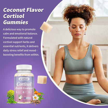 Cortisol Gummies for Women - Cortisol Supplements with Magnesium Glycinate, Ashwagandha, L-Theanine, Vitamin B Complex for Relaxation, Sleep, Calm Mood & Focus - Vegan, Sugar Free Coconut Flavor GZ HAOYUANBuy Supplements Australia