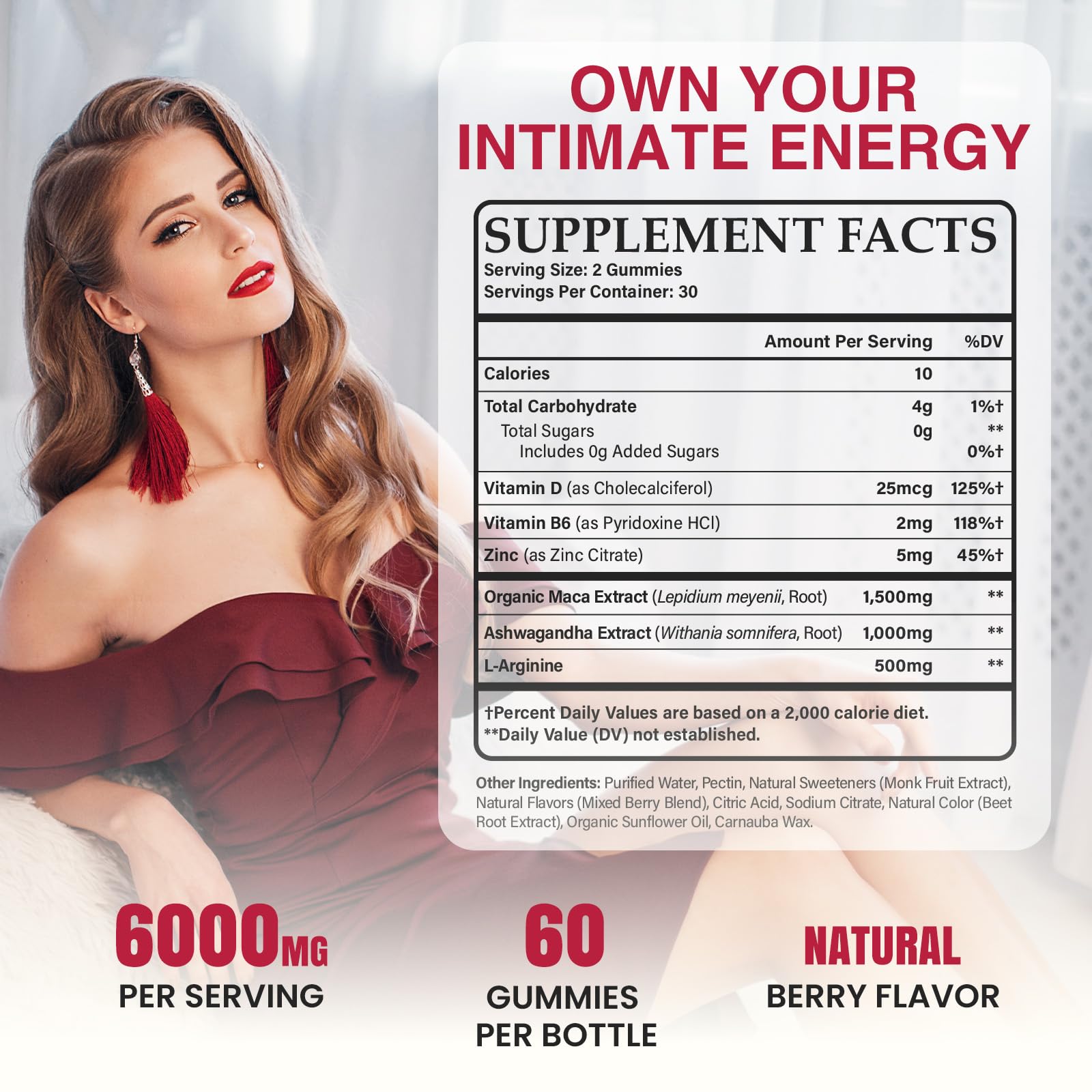 Libido Booster for Women with 1500mg Maca & 1000mg Ashwagandha, Vitamin D & B6, for Energy, Mood - Strongest Female Libido Booster + Hormone Balance for Women Cortisol Reducer | 0 Sugar, 60 Gummies HewvrixBuy Supplements Australia