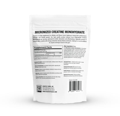 HEARTHY FOODS Creatine Monohydrate Micronized Powder 500G - 100 Servings, 5000mg Per Serving (5g) - 17.9 Oz for Men & Women Muscle Growth & Recovery - UNFLAVORED HEARTHY FOODSBuy Supplements Australia