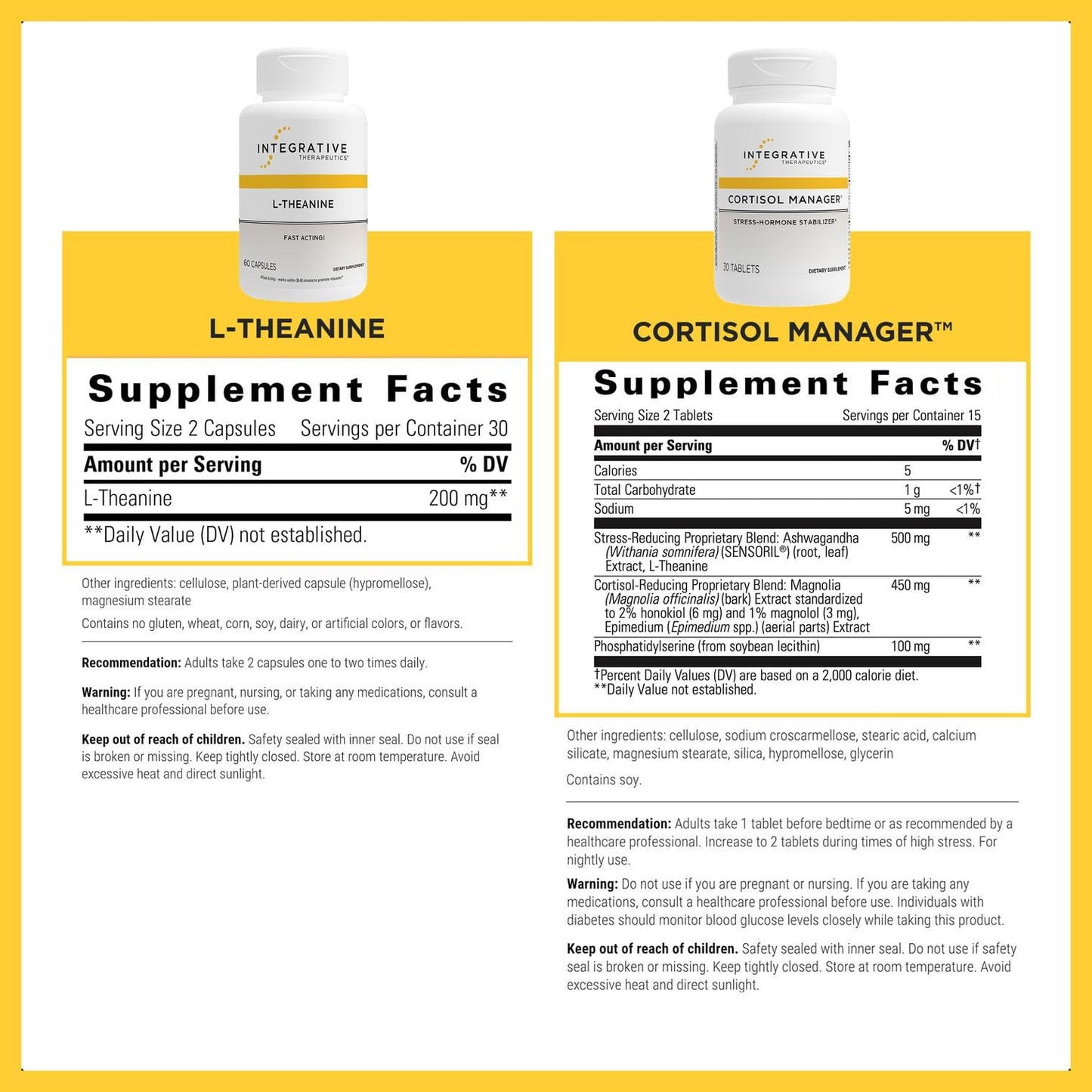 Integrative Therapeutics Cortisol Manager & L-Theanine Integrative TherapeuticsBuy Supplements Australia
