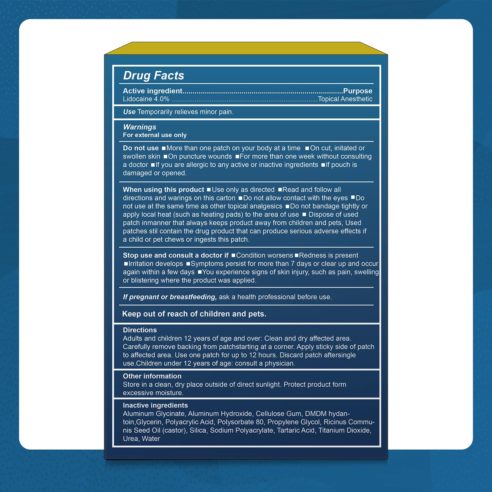 Teemofe 4% Lidocaine Pain Relief Patches – Maximum OTC Strength, Fast-Acting Targeted Relief, 30 Count, for Everyday Muscle & Joint Discomfort - 260130-2 TeemofeBuy Supplements Australia