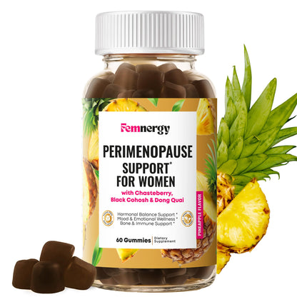 Femnergy Perimenopause Support Gummies for Women - Menopause Relief Estrogen & Hormone Balance Supplement with Black Cohosh Chasteberry Vitamins D3 B6 for Hot Flashes Night Sweats & Mood Swings FemnergyBuy Supplements Australia