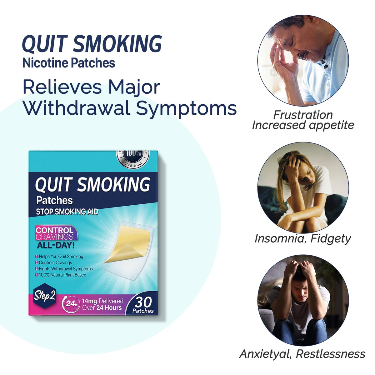 Step 2 Quit Smoking Patches, 14mg Stop Smoking Aids Patches, 30 Count Quit Smoking Stickers that Work with 2 Weeks, Helping Quit Patch, Easy & Effective Anti-Stickers NenMaoKeNu buy supplements Au