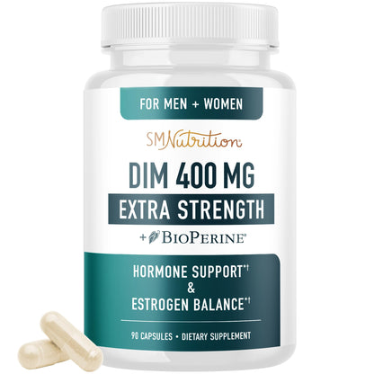 DIM Supplement 400MG Extra Strength | Hormone Balance for Men and Women | Menopause, Acne, Hot Flashes Relief, Prostate Support & Antioxidant Support | Soy-Free, Gluten-Free | SMNutrition | 90 Ct. SMNutritionBuy Supplements Australia