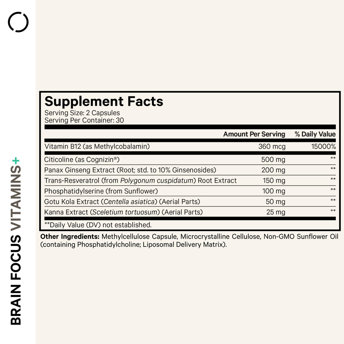 Codeage Brain Focus Vitamins+ Nootropic Supplement with Citicoline as Cognizin, Panax Ginseng, Resveratrol, Gotu Kola, Vitamin B12 Methylcobalamin - Liposomal Delivery - Non-GMO - 60 Capsules CodeageBuy Supplements Australia
