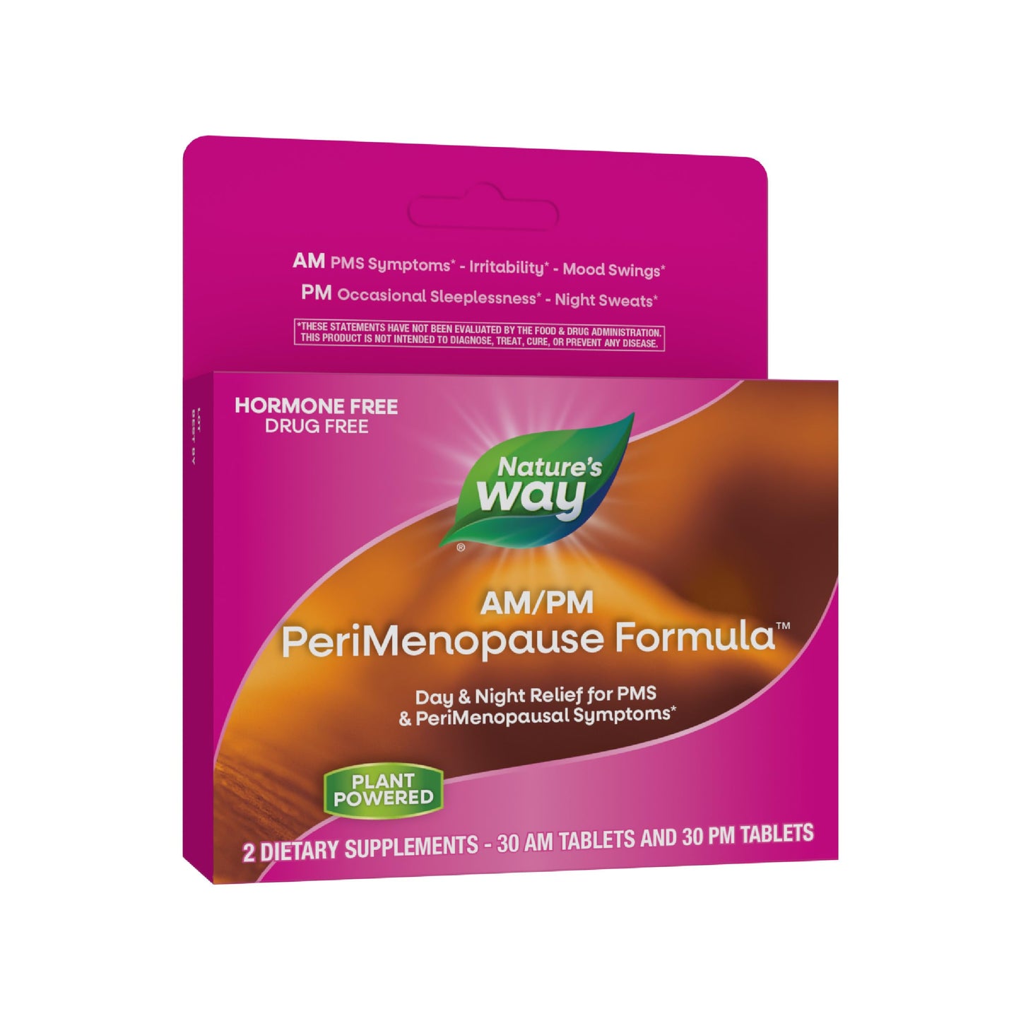 Nature's Way AM/PM PeriMenopause Formula, Perimenopause and PMS Symptom Support*, Hormone-Free, Hot Flashes*, PMS Symptoms*, Restful Sleep*, 30 AM & 30 PM Tablets Nature's WayBuy Supplements Australia