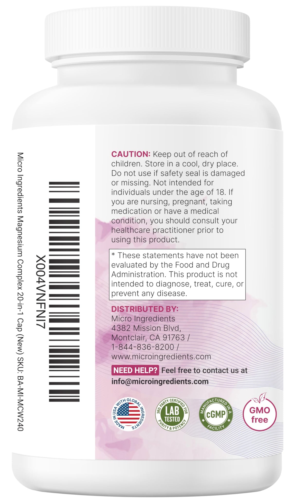 Magnesium Complex for Women, 240 Vegetarian Capsules | 20-in-1 Formula - Magnesium Blend with Vitamin D3, K2