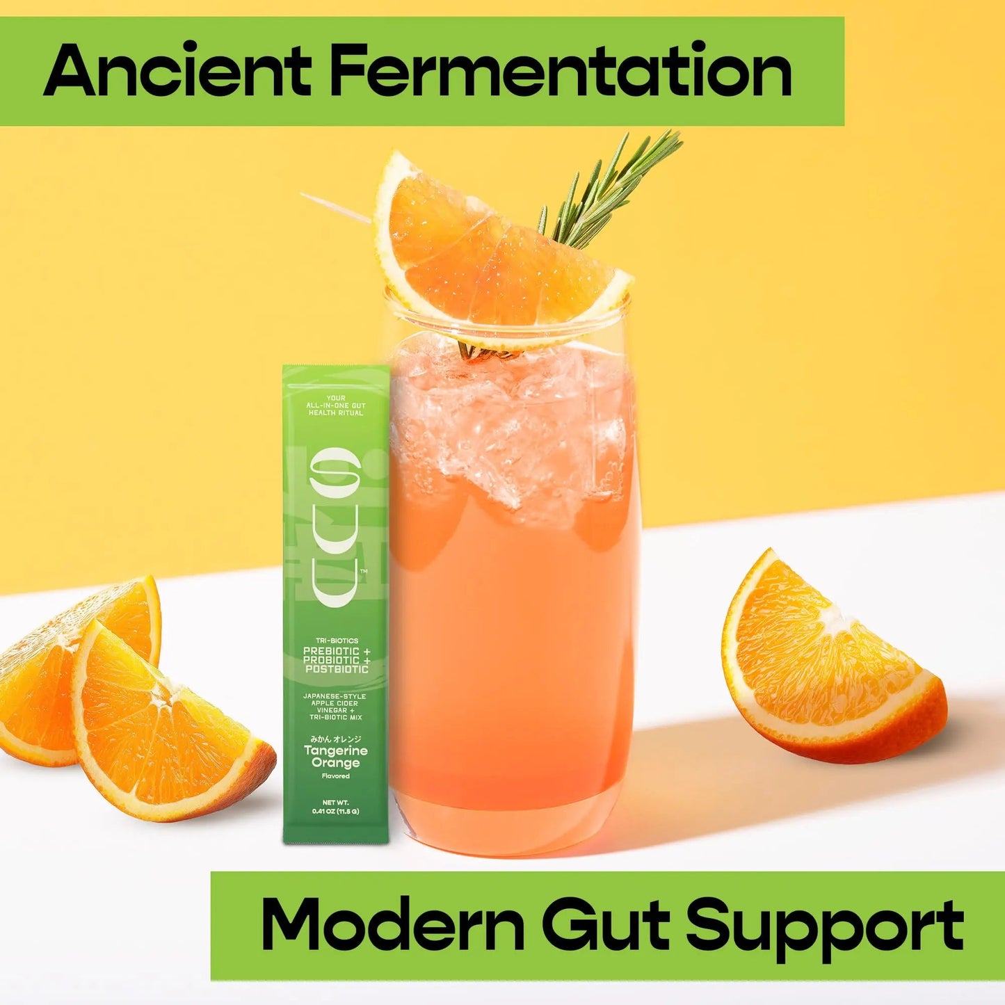 SUU Tribiotics - Prebiotic & Probiotic Drink Mix Packets for Gut Health & Digestive Health | Daily Probiotic, Cutting Mix & Immunity Supplement with Energy Support | Tangerine Orange (7-Pack) SUUBuy Supplements Australia