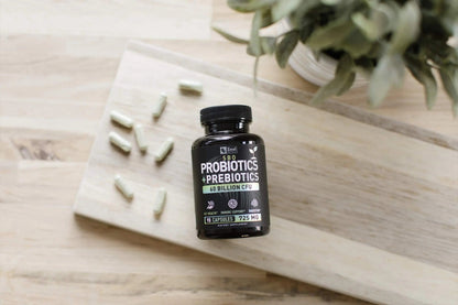 Probiotics and Prebiotics + SBO Probiotics (60 Billion CFU | 90 Capsules) Acidophilus Probiotic w. Saccharomyces Boulardii, Bifidobacterium + Spore Probiotic & Organic Sprouted Prebiotic Fiber Blend Zeal NaturalsBuy Supplements Australia