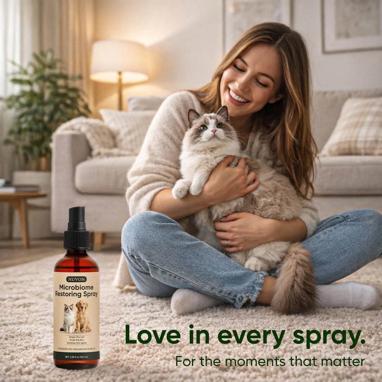 Wanciment NUVON Postbiotic Spray - Hot Spot Treatment for Dogs & Cats - Helps Alleviate Sensitive Skin, Scratching, and Licking of Coat - 3.38 fl oz WancimentBuy Supplements Australia