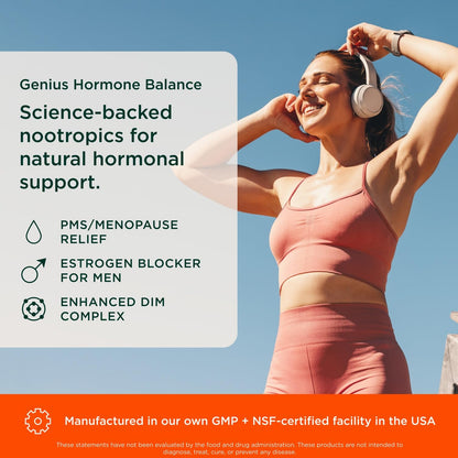 Genius Estrogen Balance, Dim Supplement - Blocker for Men & Women - Hormones, Hormonal Acne & Menopause - Aromatase Inhibitor with Grape Seed Extract & BioPerine - 30 Capsules The Genius BrandBuy Supplements Australia